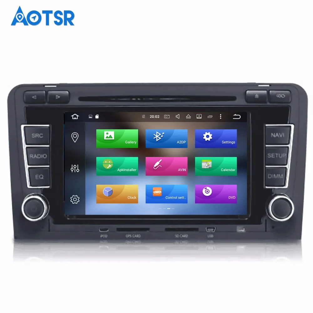 Discount 2 din Android 8.1 Car DVD CD player GPS Navigation For Audi A3 S3 2003-2012 Autoradio Stereo Radio Multimedia Headunit Satnav 2