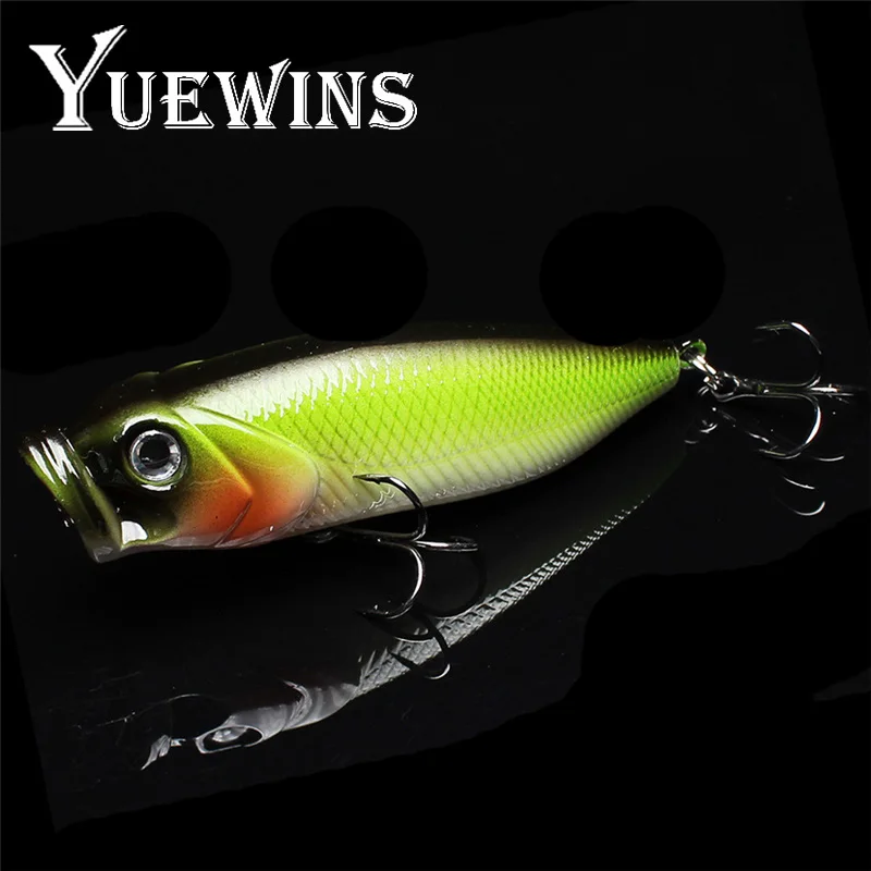 

Yuewins Big Popper Fishing Lures 8cm 14.5g 3D Eyes isca artificial Fishing Bait Crankbait Wobblers Fish 6# Hooks QA211