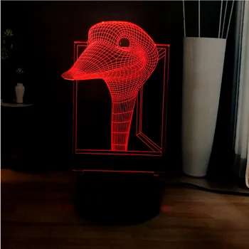 

Novel Cute Ostrich Head LED Mood Sweet Illusion RGB 7 Color Change Plastic Acrylic Panel Beside Desk Lamp Holiday Friends Lamp