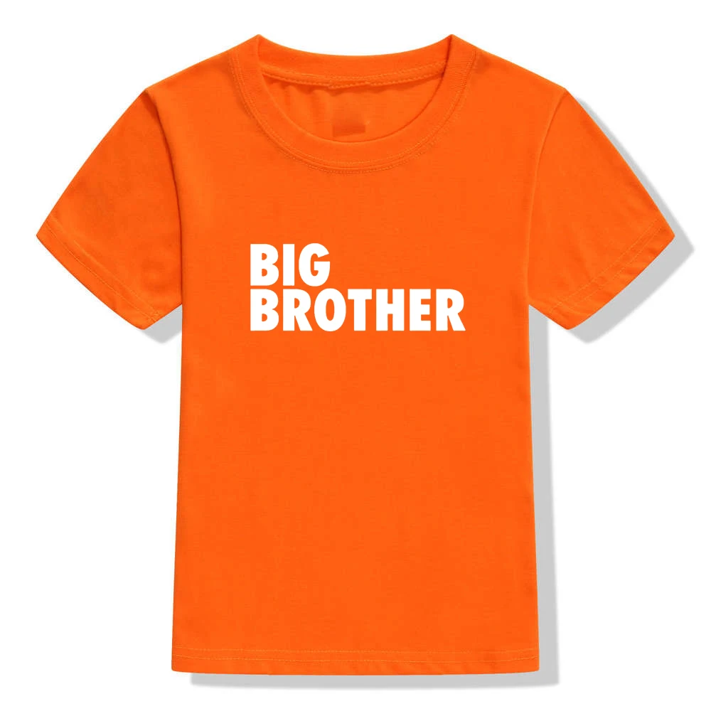 Детская черная футболка «Большой Брат» летняя одежда с принтом в виде букв для мальчиков, топы с короткими рукавами и круглым вырезом, детские футболки модные футболки - Цвет: 48Y8-KSTOG-