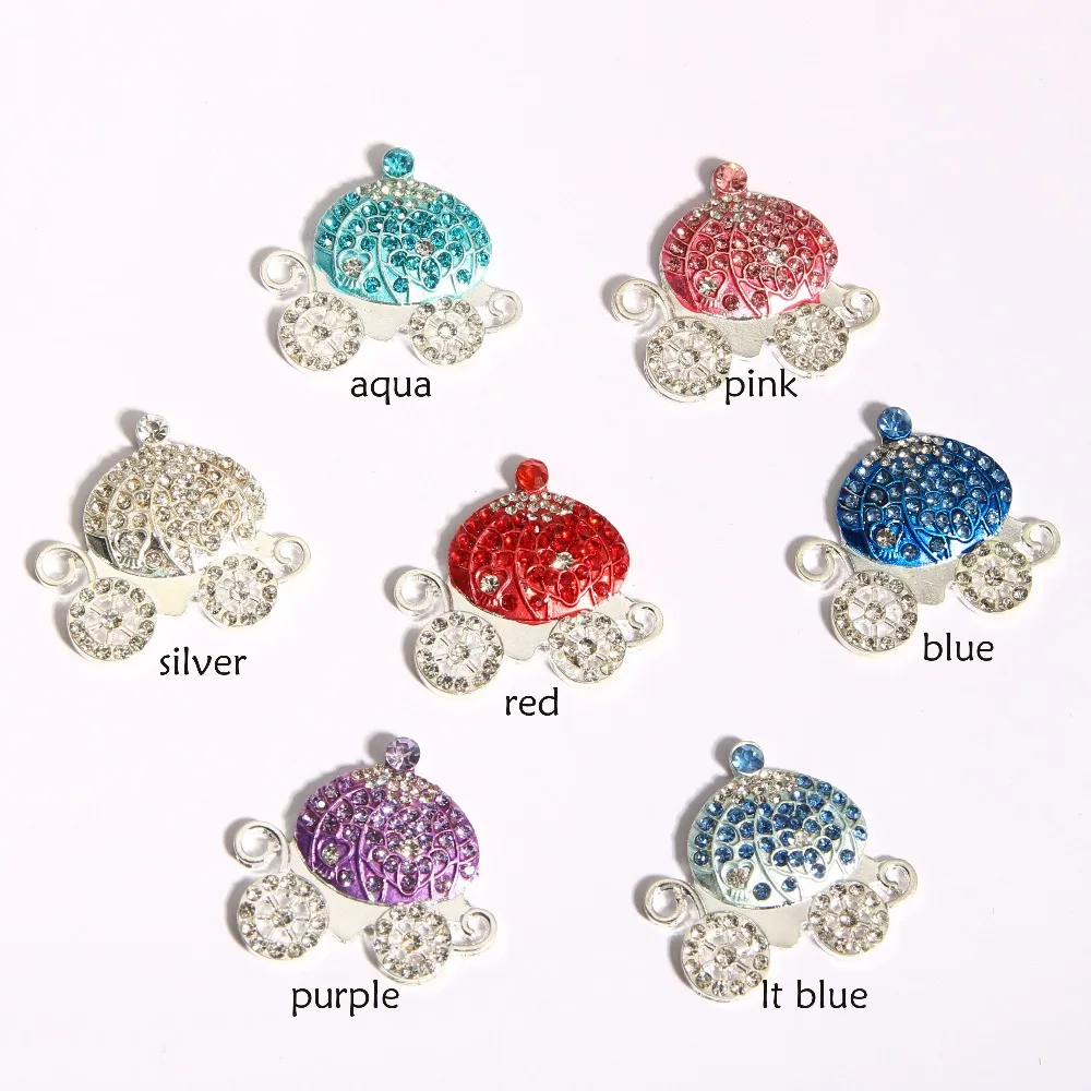 30X33mm princess rhinestone carriage button for hair craft 10PCS/LOT(BTN-5434) 2