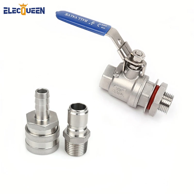 

Stainless Female Quick Disconnect Set, Homebrew Fitting, 1/2"BSP, beer Quick Disconnect for home brewring,Ball Valve set