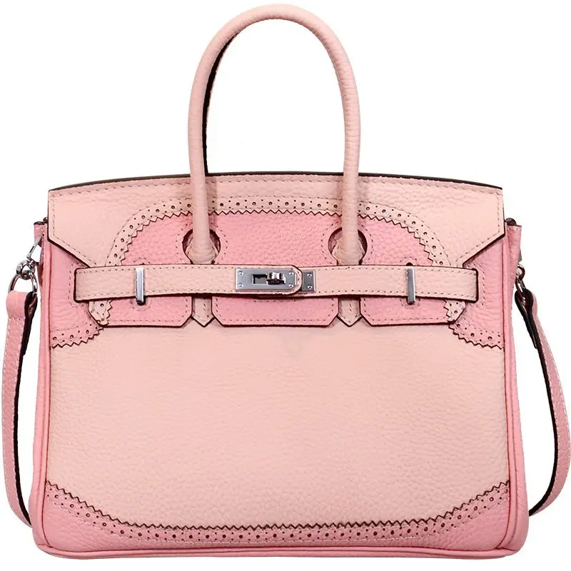

LOEIL Leather Platinum Bag Litchi Colorblock Lace Tribal Leather Shoulder Messenger Bag