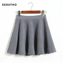 SEDUTMO, зимние вязаные юбки, Женская плиссированная мини-юбка с высокой талией, Весенняя черная винтажная серая пикантная юбка-пачка ED063