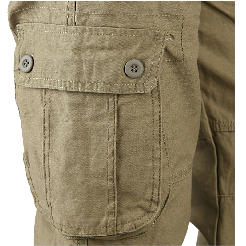 Мужские хлопковые военные брюки карго, 6 карманов, повседневные рабочие армейские брюки, мужские военные камуфляжные брюки карго размера плюс 42 44