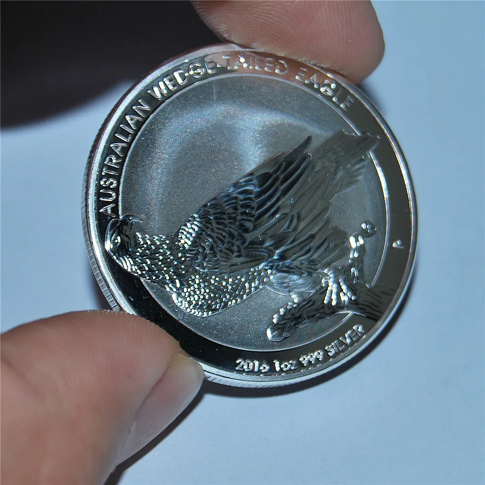 Австралия 1 унция Серебряная монета,,, Мятная, 999 Серебристая Австралия клиновидный хвостый Орел, горячая Распродажа Серебряная монета высокого качества копия