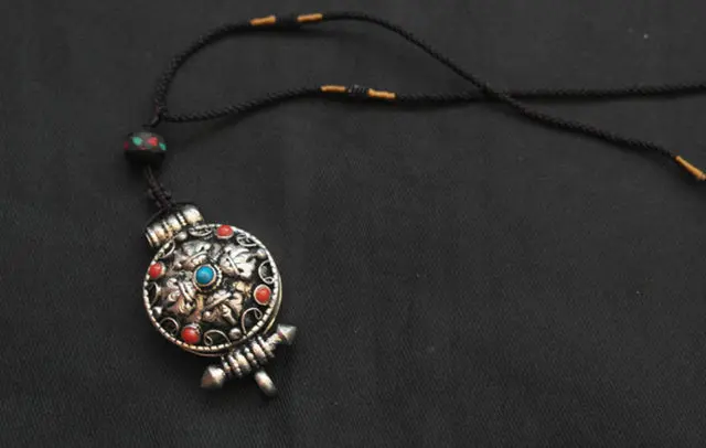 TNL229 Тибетский амулет молитвенный ящик кулон регулируемое ожерелье крест дорье Прямая поставка