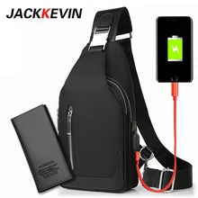 JackKevin Мужская нагрудная сумка для отдыха, сумка-мессенджер, многофункциональная сумка на плечо, ткань Оксфорд, корейский стиль, сумка-мессенджер на плечо