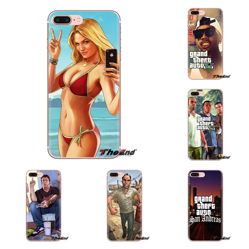 Прозрачные мягкие чехлы GTA Grand Theft Auto 5 V для Samsung Galaxy S3 S4 S5 Mini S6 S7 Edge S8 S9 S10 Plus Note 3 4 8 9 |