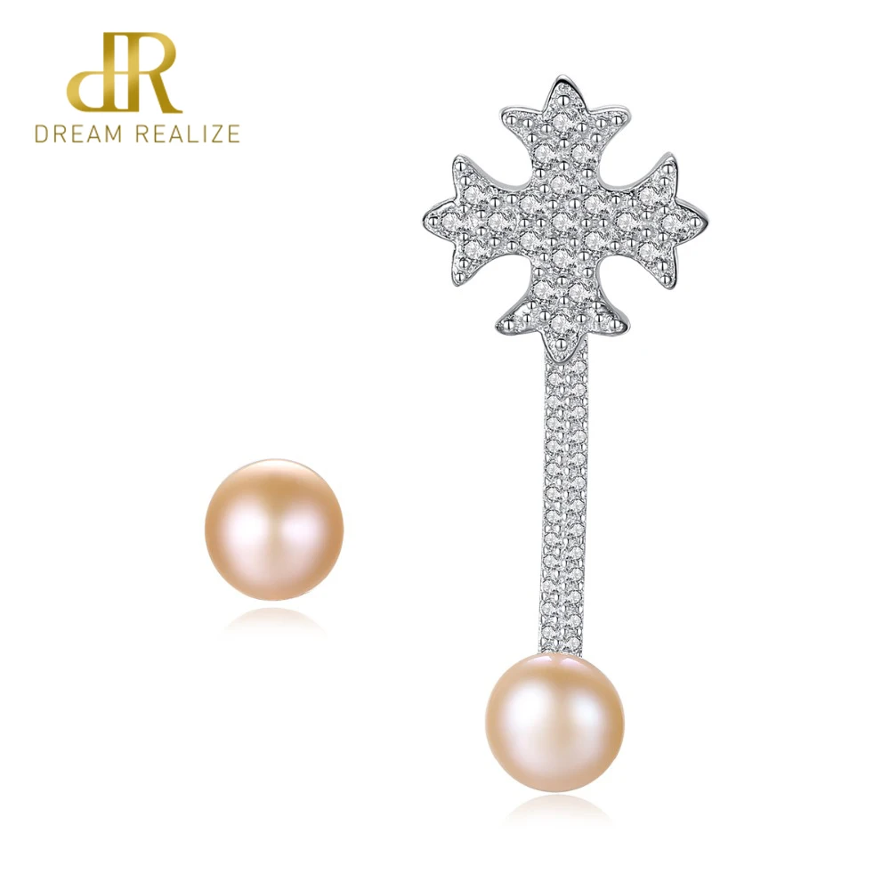 

DR Brand 925 Sterling Silver Stud Earrings With Freshwater Pearl Decoration Fine Jewelry for Women Romantic Gift Promotion
