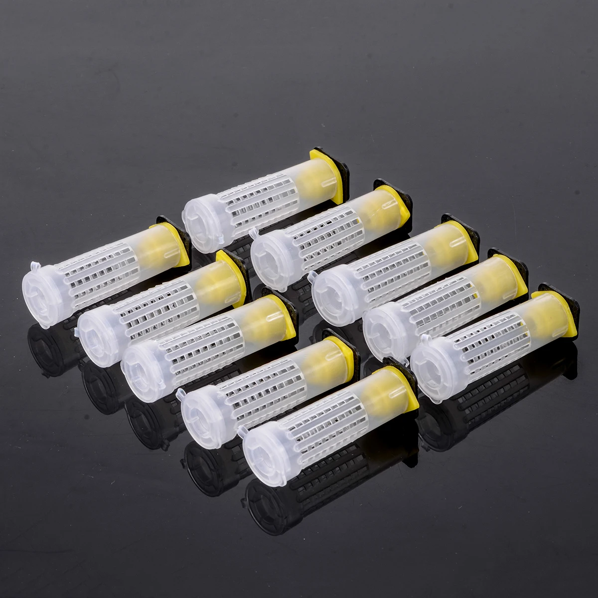 10pcs Bee Queen Bee Roller Cages + Cell Cup Holder & Fixtures Rearing Beekeeping Kit Set