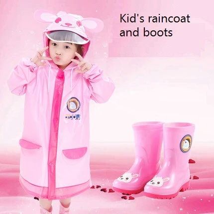 baby girl raincoat and boots