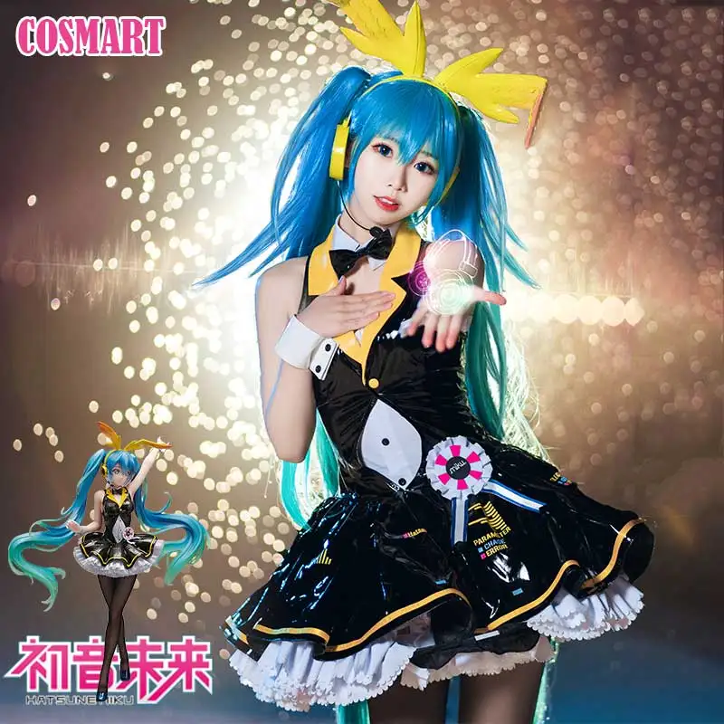 

[Pre-sale] Anime Vocaloid Miku Bunny Girl Cosplay Costume Uniform Dress with Headset Women Halloween FreeShip 2019 New