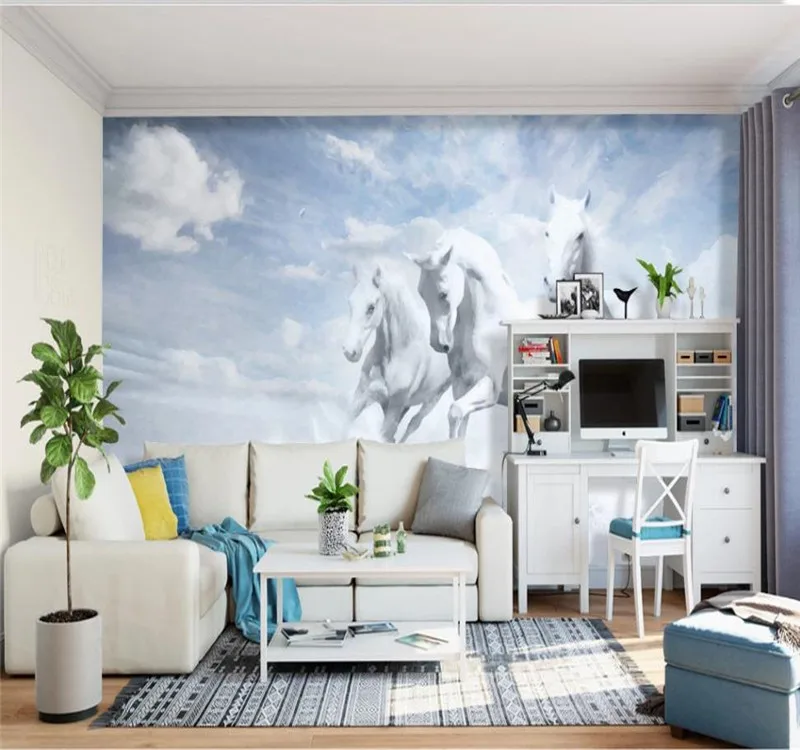 Custom wallpaper modern minimalist dream horse background beautiful living room bedroom decoration waterproof material Custom wallpaper modern minimalist dream horse background beautiful living room bedroom decoration waterproof material