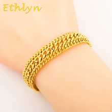 Ethlyn copper Gold color Bracelet Men Jewelry Gold color Rock and hiphop style jewelry wholesale B004