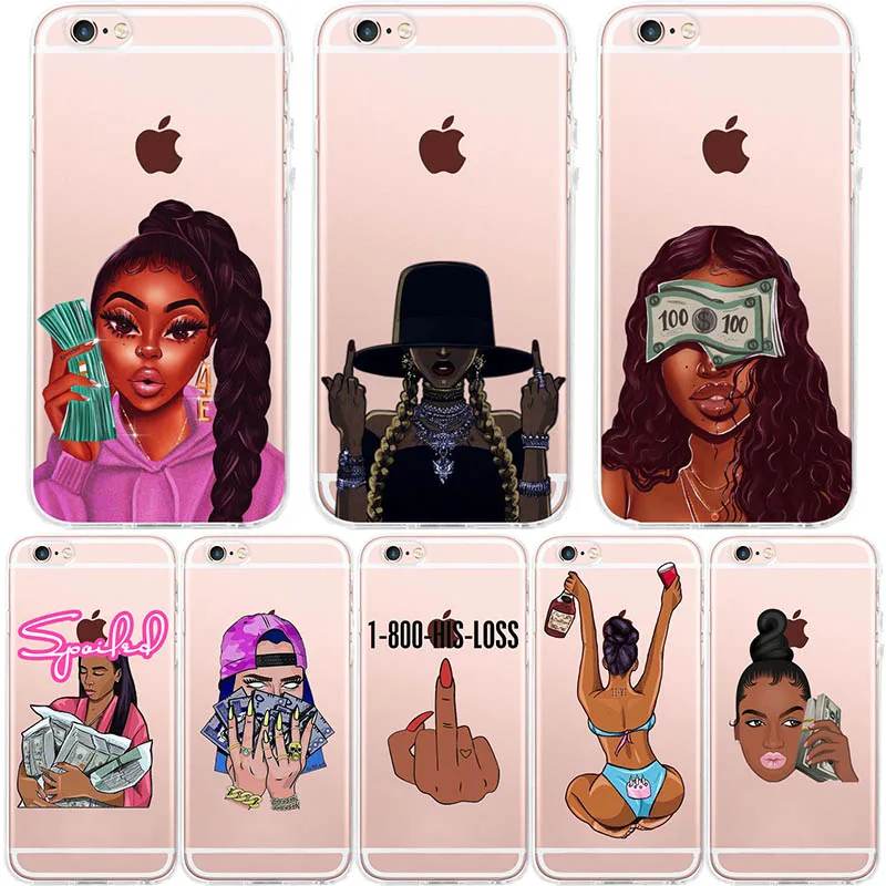 

Funny Kash Black Head Girl Make Money Not Friends Cover For iPhone 11 Pro MAX 6 6S 7 8 plus X XS MAX Cases Silicone Phone Case