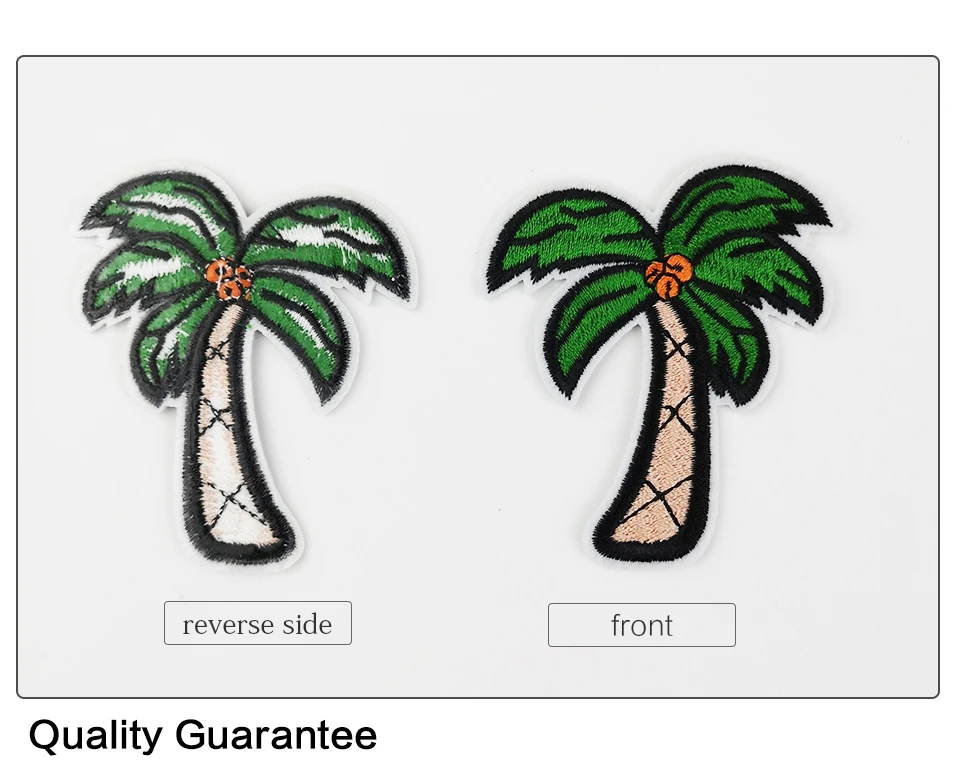 3D Embroidery Patch Christmas Tree Coconut Tree Cactus Embroidery Patches Applique DIY Iron On Stickers On Clothes Vest(3)