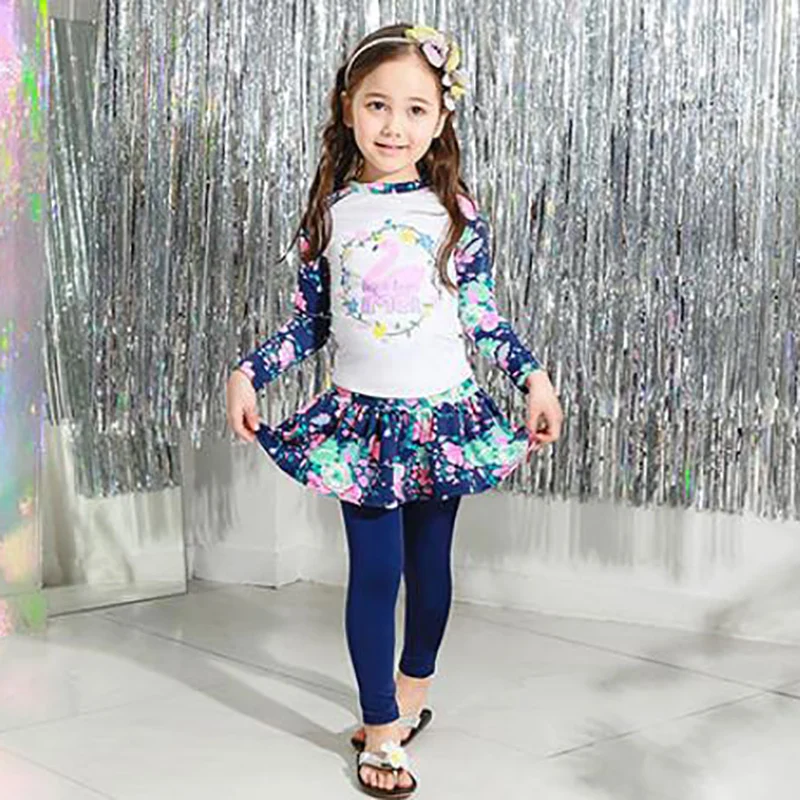 

sunny eva girl two piece swimsuit long sleeve long pants swim suit girls swimwear bathing suit kids swimwear