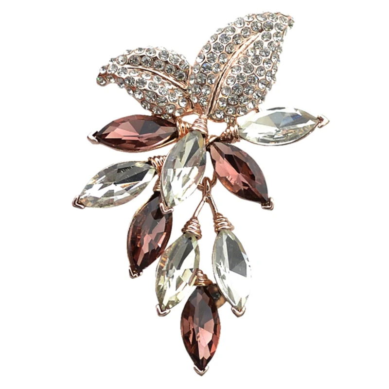 

2018 New Style Big Crystal Flower Large Brooch Grape Pins and Brooches Wedding Jewelry Bijouterie Corsage Dress Coat Accessories