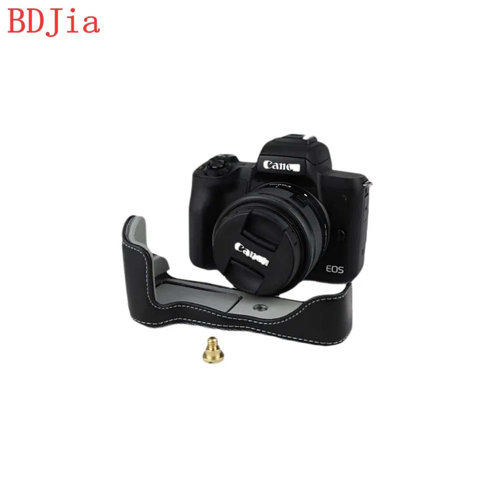 Genuine Cowhide Leather Half Body Camera Case Base For Canon EOS M50