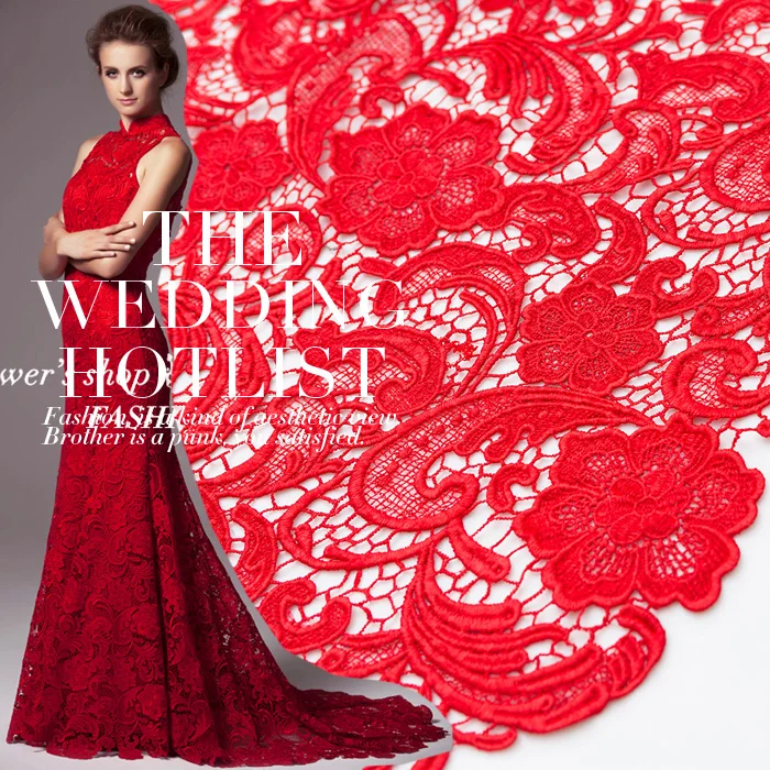 

2019 New Arrival High Quality Red French Lace Fabric .african Cord Lace Fabric For Women Wedding Dress Party Free Shippin M1015