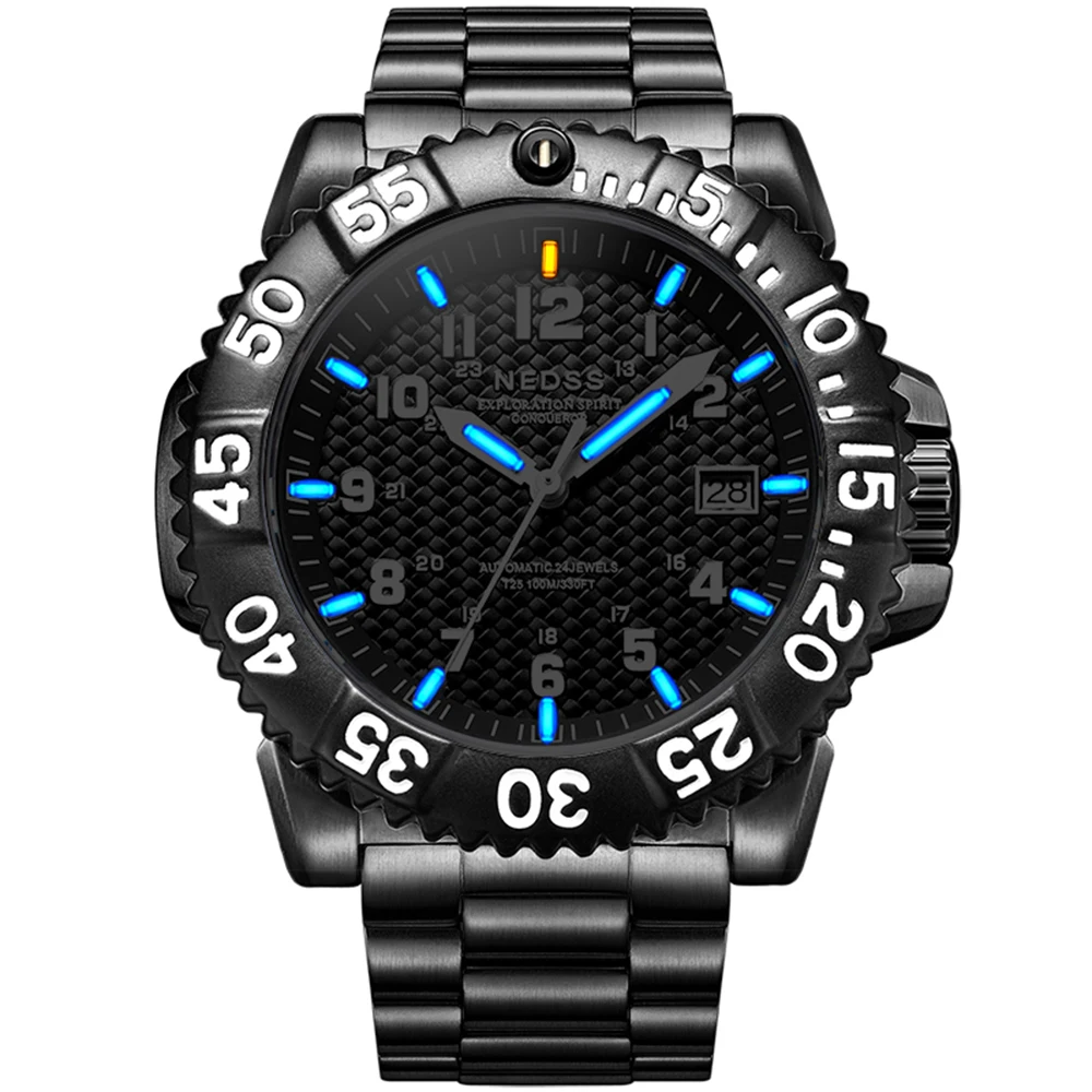 

NEDSS New brand watch men watches luxury brand automatic Tritium watch Men's Navy SEAL Colormark Watch sapphire 100M waterproof