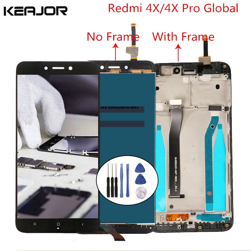 Скидка Для Xiaomi Redmi 4X ЖК экран протестированный ЖК дисплей + сенсорный экран с рамкой дигитайзер Замена для Xiaomi Redmi 4X Pro 5,0