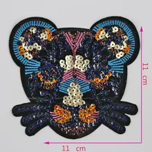 Тигровые блестки темно-синие красивые вышитые железные нашивки для одежды DIY полосатая одежда бриллиантовые наклейки на заказ значки