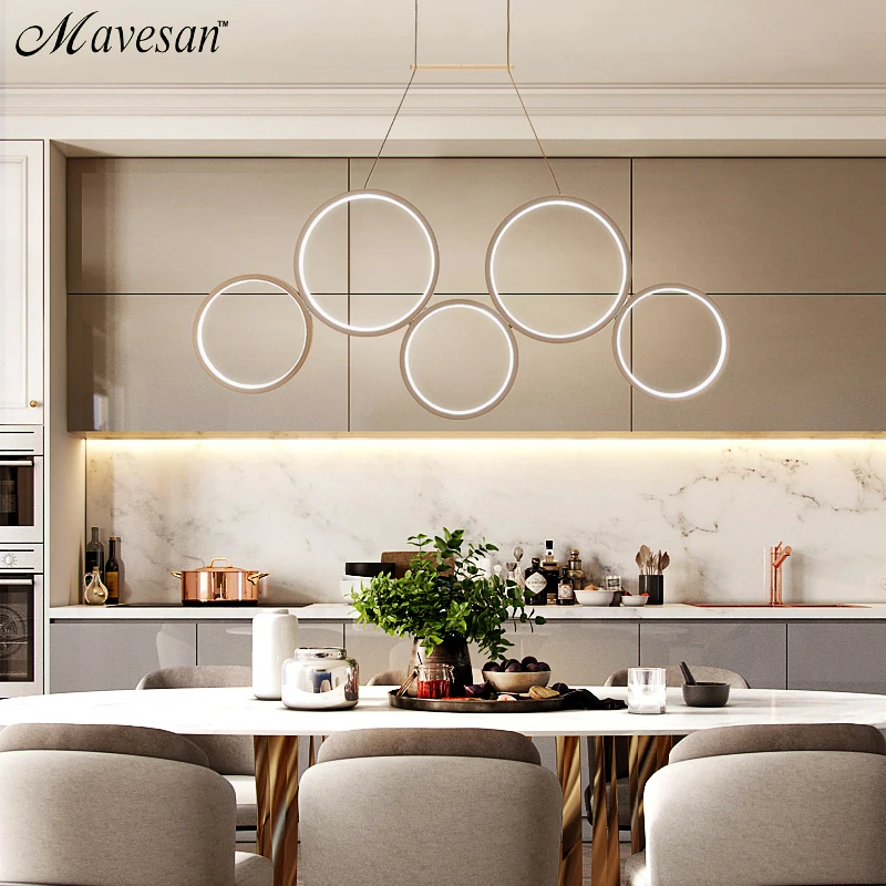 

Rings Modern LED Pendant Light For Living Room Dining room Led Lustres Circle LED Pendant Lamp Home Hanging Mount Ceiling lamp