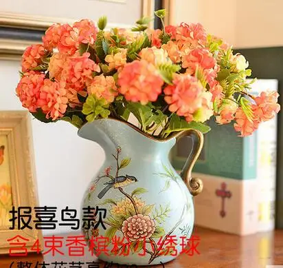 Винтажный Стиль французский кантри кувшин для воды керамическая ваза для цветов