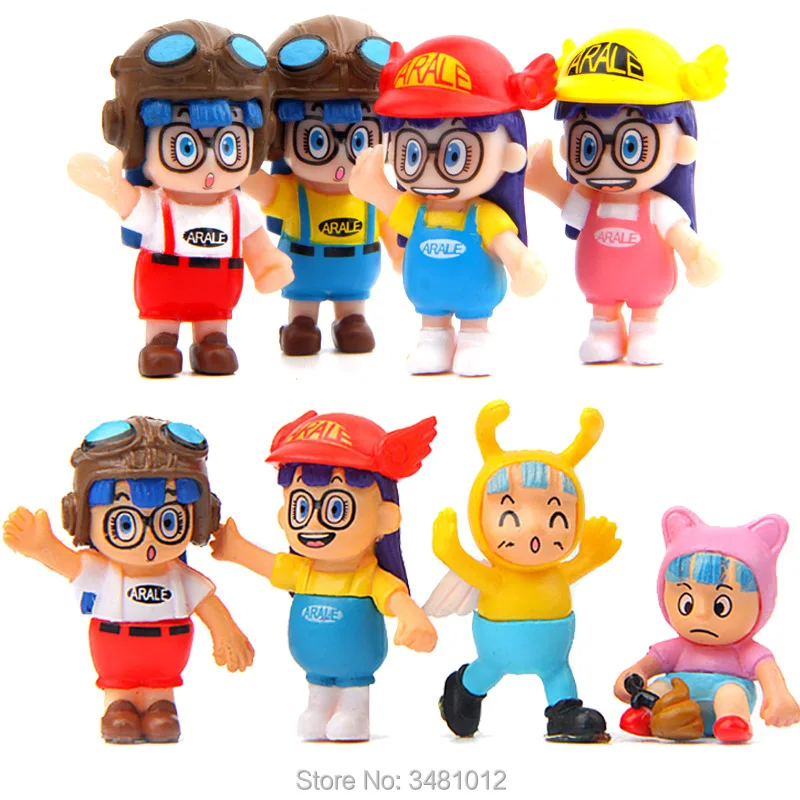 

Arale Japanese Cartoon Model Miniature PVC Action Figures Anime Dr slump Mini Dolls Figurines Keychains Kids Toys for Children