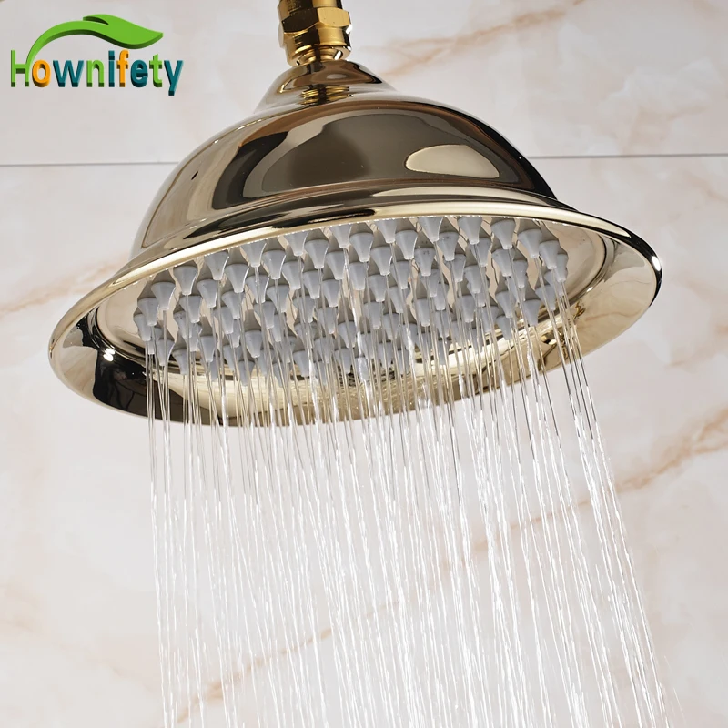 

Free Shipping Golden Bathroom 8 Inch Rainfall Shower Head Wall Mount & Ceiling Mount