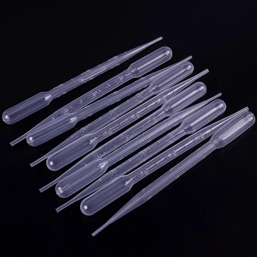 100PCS 3ML Pipettes Plastic Disposable Graduated Pasteur Pipette