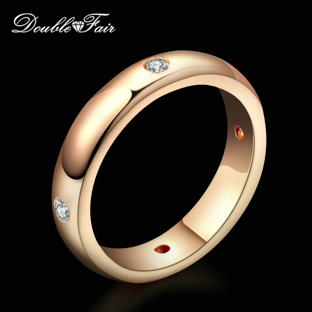 Женское Обручальное кольцо с фианитом розовое/белое золото DFR241M|wedding bead jewelry|wedding