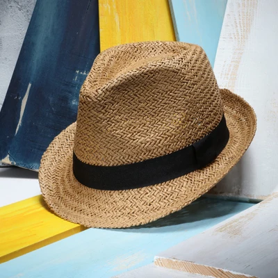 Летние новые унисекс джазовые шляпы для женщин и мужчин повседневные одноцветные пляжные шляпы с полями для отдыха - Цвет: camel adult