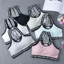 Спортивный бюстгальтер, топ, нижнее белье, костюм одного размера, однотонный хлопковый бюстгальтер с буквами для йоги, нижнее белье, топ для бега, укороченный бюстгальтер для фитнеса, нижнее белье для женщин