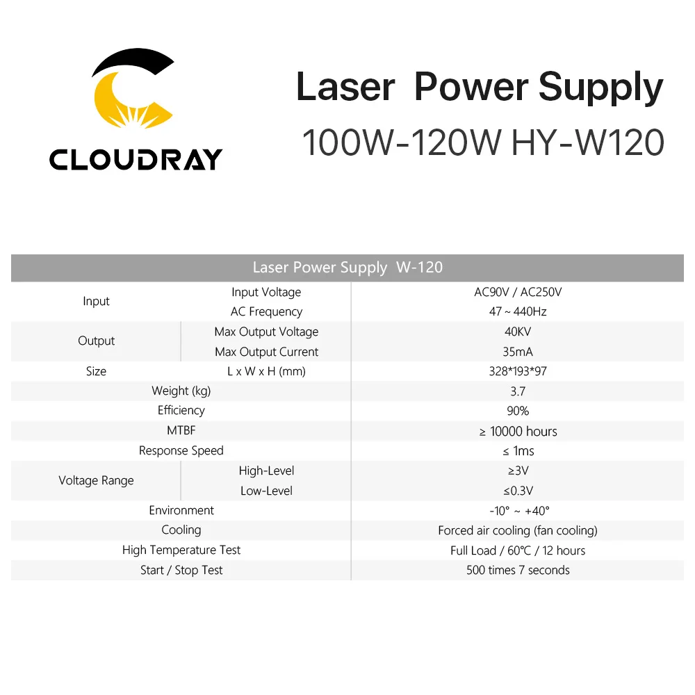 Блок питания для лазерного гравировального станка Cloudray 100 120 Вт CO2|supply power|machine |