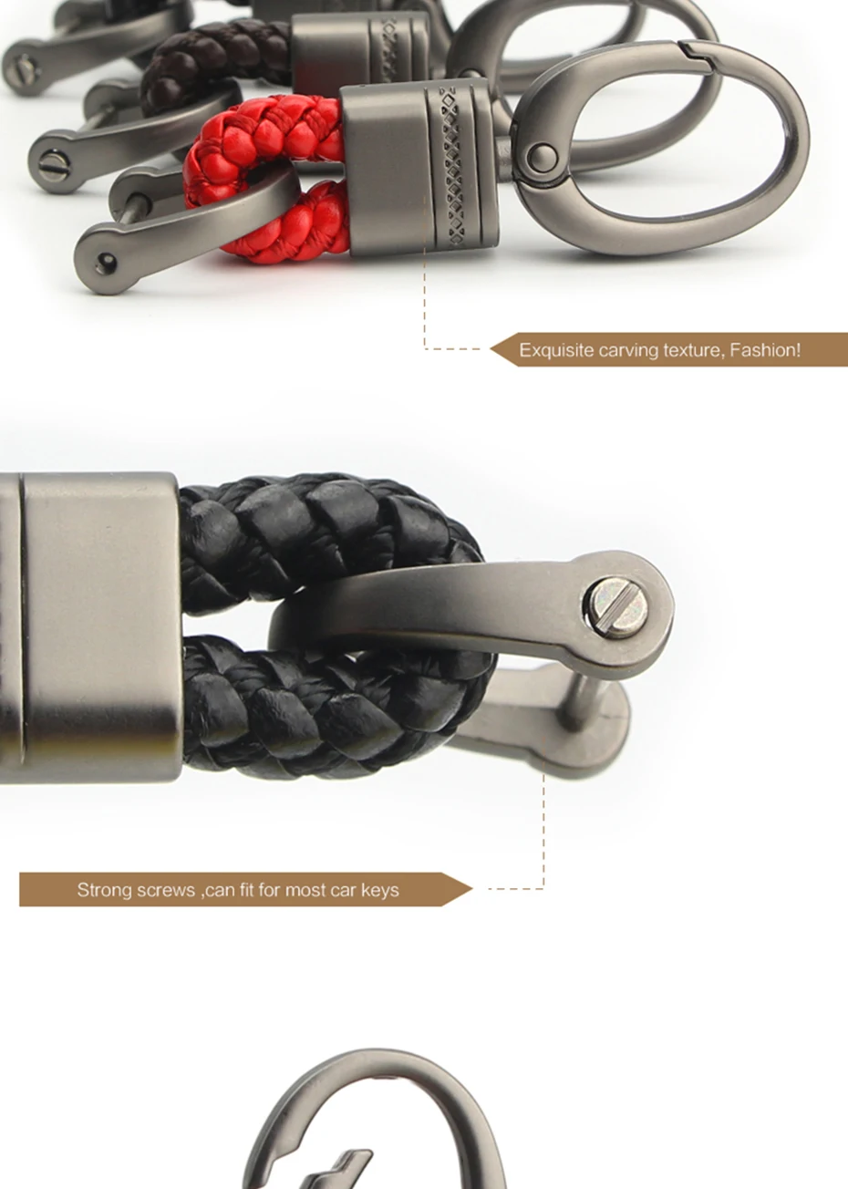 KUKAKEY ручной тканый автомобильный брелок для ключей для Ferrari Fiat Ford Holden Honda hyundai Infiniti автомобильный Стайлинг брелок держатель