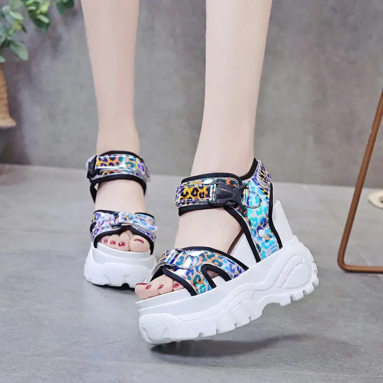 Fujin Muffin Bottom Sandals Female Wild Thick-soled Students Increase Summer Beach Shoes Dropshipping Fashion Casual Sandals