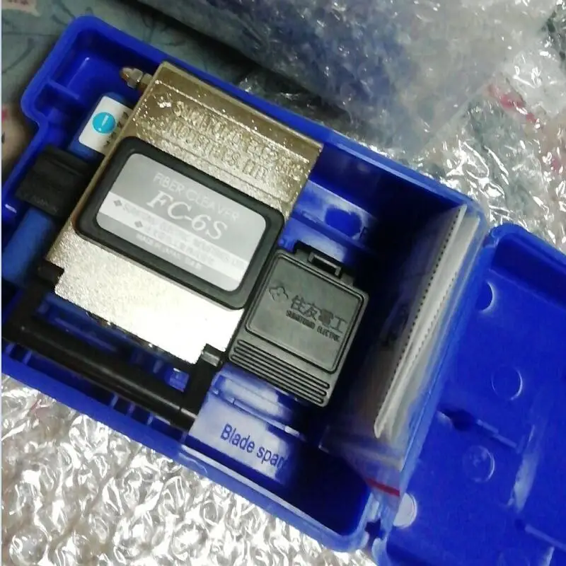 Металлический волоконно-оптический резак FC-6S с синим ящиком для хранения