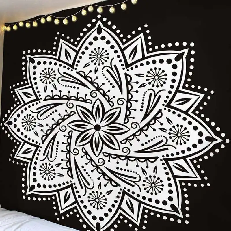 Индийская МАНДАЛА ГОБЕЛЕН Тай Чи настенный гобелен хиппи богемный черный коричневый декоративный настенный ковер коврики для йоги - Цвет: Лиловый
