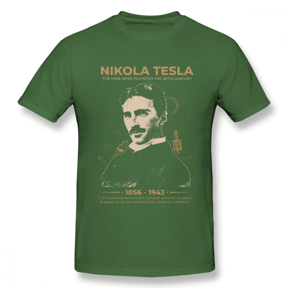 Хипстерская Футболка Nikola Tesla, большие размеры, Мужская футболка для отдыха, уникальный для мужчин, Графический Топ, футболки, модная новинка, топ, дизайн - Цвет: Армейский зеленый