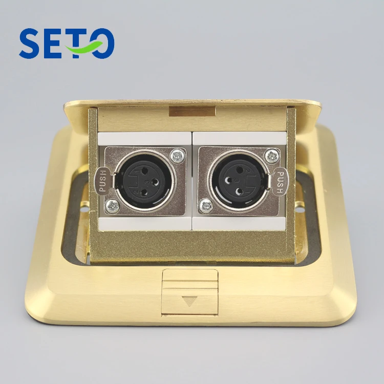 

SeTo Pop-up Type Floor Socket Double Black XLR Female Multi-Media Socket Wall Plate Keystone Floor Receptacle