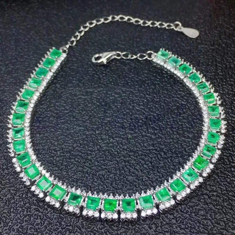 Buy Emerald chain bracelet Free shipping Natural