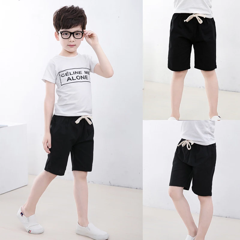 2-10 Yrs Kids Boys Knee Length Shorts Girls Summer Beach Loose Cotton&Linen Pants