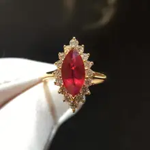 2.107ct+0.580ct 18K Gold Natural Ruby Women Ring with Diamond Setting 2016 New Fine Jewelry Wedding Band Engagement