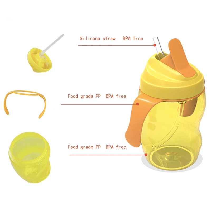 Высокое качество, 260 мл, детская чашка, детская тренировочная Питьевая чашка, анти-борьба, водонепроницаемая, для кормления ребенка, соломенная чашка