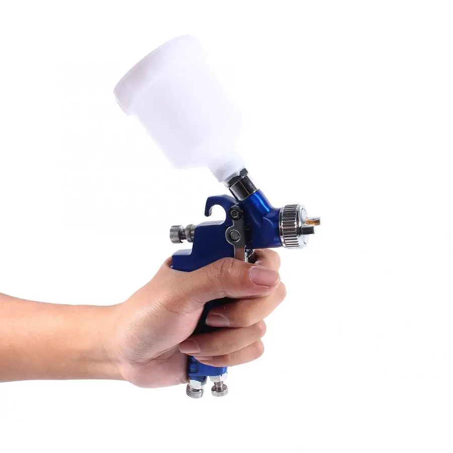

Blue Gravity Feed HVLP Mini Air Paint Spray Gun Low Pressure 0.8mm Nozzle 120ml Paint Gun