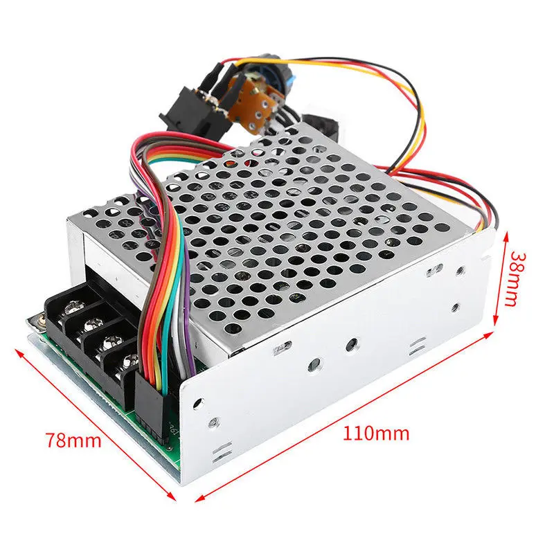 Motor Speed Controller DC Speed Controller 10-55/12/24/36V 60A PWM Motor Speed Controller CW CCW Reversible Switch