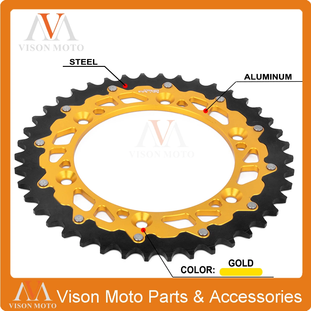 Задняя звездочка цепи CNC 42T 47T 48T 49T 50T 51T для Suzuki TSR DR DRZ RM RMX RS 125 200 250 350 400 450 RM125 RM250 E